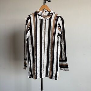 NWT Hanro Favorites Striped Lounge/Sleep Blouse Sz Small